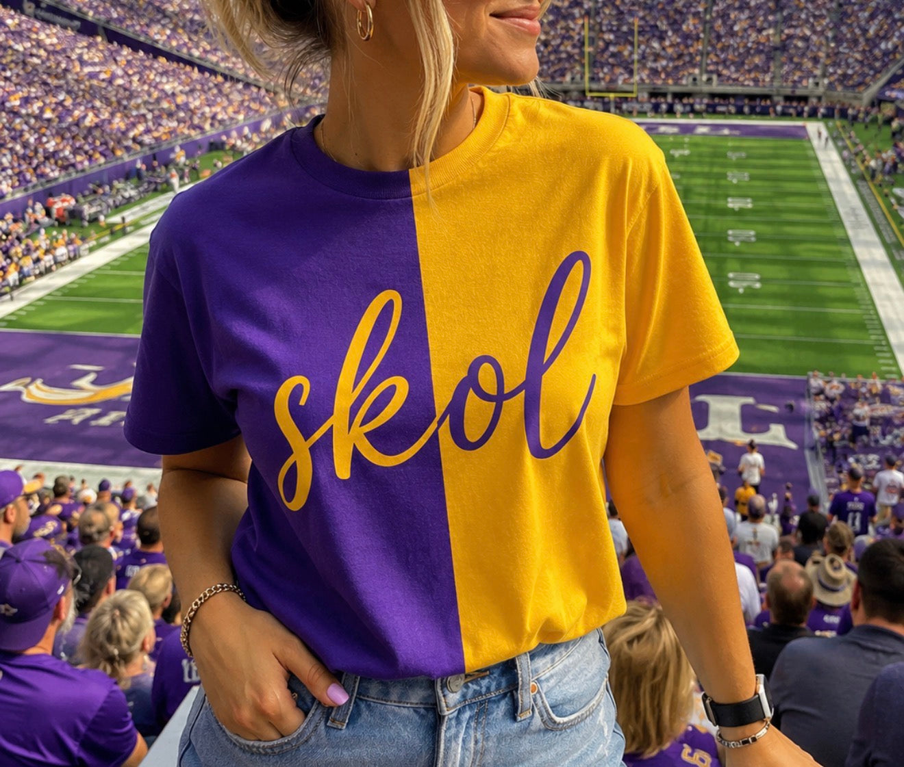 Skol- split color tee