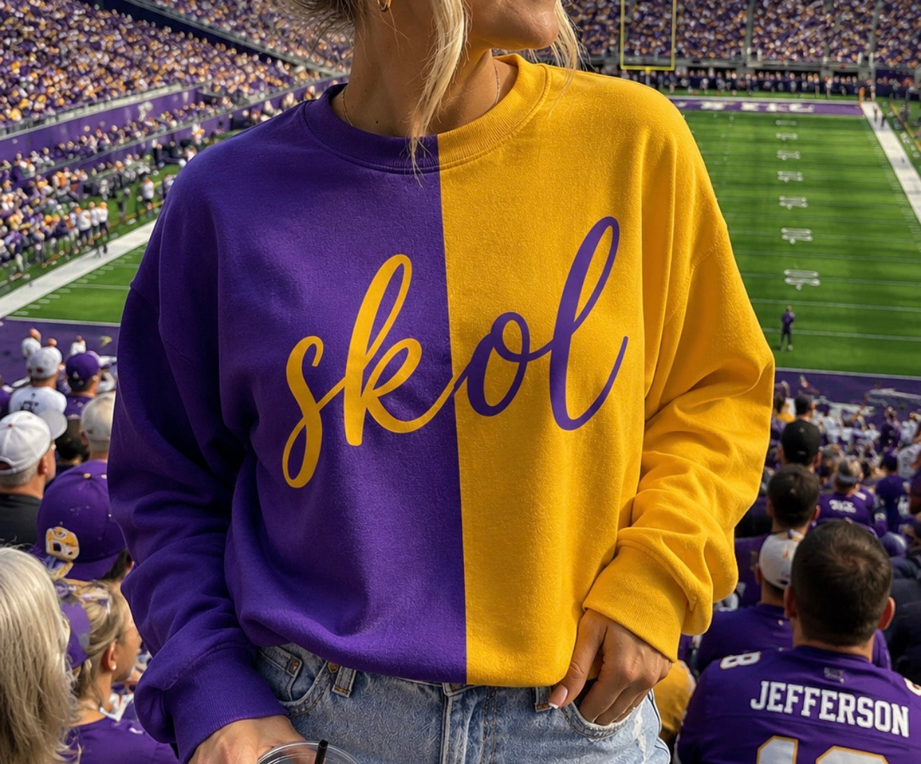 Skol- split color long sleeve